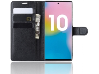 Samsung Galaxy Note10+ Lederhülle Portemonnaie Karten Etui schwarz
