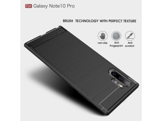 Samsung Galaxy Note10+ Carbon Gummi Hülle TPU Case schwarz
