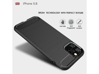 Apple iPhone 11 Pro Carbon Gummi Hülle TPU Case schwarz
