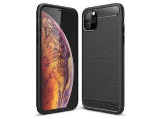 Apple iPhone 11 Pro Max Carbon Gummi Hülle TPU Case schwarz