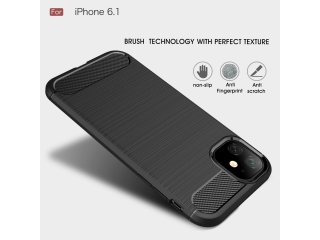 Apple iPhone 11 Carbon Gummi Hülle TPU Case schwarz