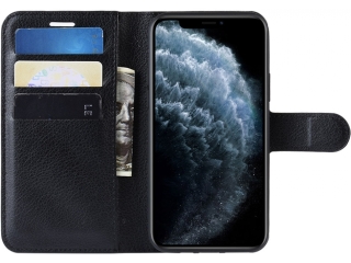 Apple iPhone 11 Pro Lederhülle Portemonnaie Karten Etui schwarz