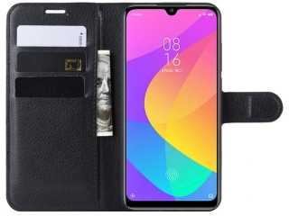Xiaomi Mi A3 Lederhülle Portemonnaie Karten Etui schwarz
