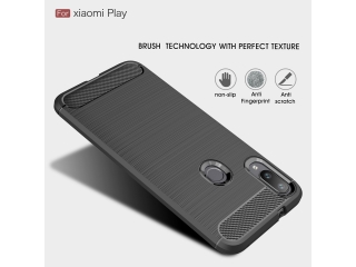 Xiaomi Mi Play Carbon Gummi Hülle TPU Case schwarz