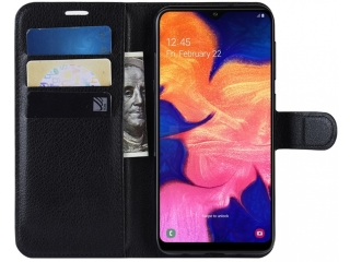 Samsung Galaxy A10 Lederhülle Portemonnaie Karten Etui schwarz