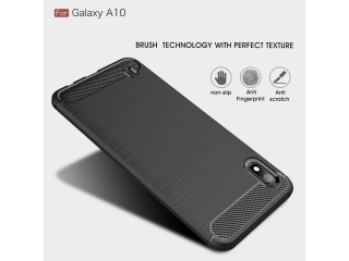 Samsung Galaxy A10 Carbon Gummi Hülle TPU Case schwarz