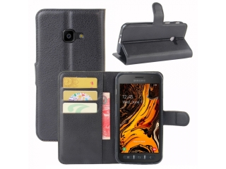 Samsung Galaxy XCover 4S Lederhülle Portemonnaie Karten Etui schwarz