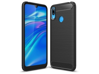 Huawei Y7 2019 Carbon Gummi Hülle TPU Case schwarz