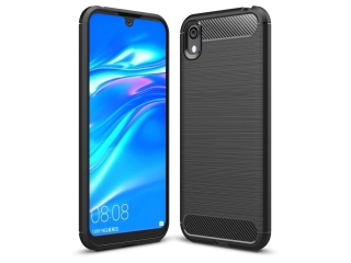 Huawei Y5 2019 Carbon Gummi Hülle TPU Case schwarz