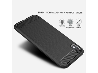 Huawei Y5 2019 Carbon Gummi Hülle TPU Case schwarz