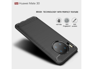 Huawei Mate 30 Carbon Gummi Hülle TPU Case schwarz