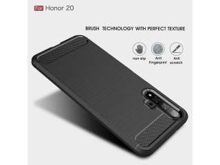 Honor 20 Carbon Gummi Hülle TPU Case schwarz