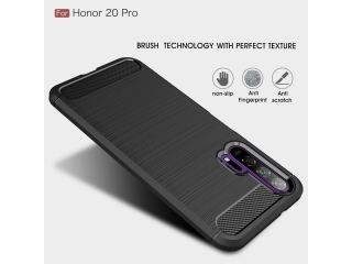 Honor 20 Pro Carbon Gummi Hülle TPU Case schwarz