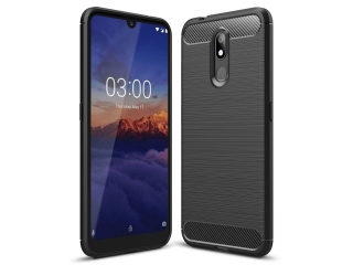 Nokia 3.2 Carbon Gummi Hülle TPU Case schwarz