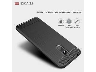 Nokia 3.2 Carbon Gummi Hülle TPU Case schwarz