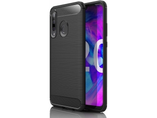 Honor 20 Lite Carbon Gummi Hülle TPU Case schwarz