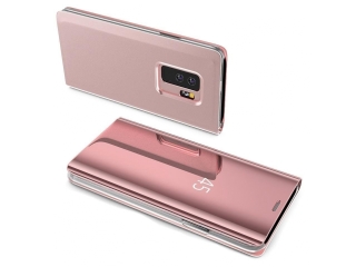 Xiaomi Mi 9T Flip Cover Clear View Case transparent rosa