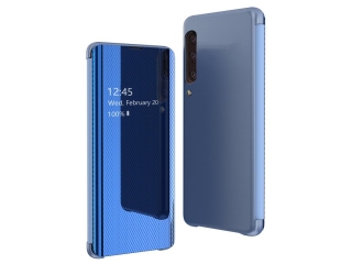 Samsung Galaxy A70 Flip Cover Clear View Case transparent blau