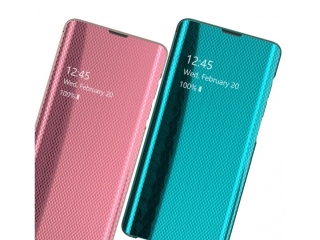 Samsung Galaxy A70 Flip Cover Clear View Case transparent blau