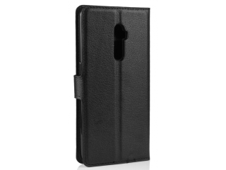 Oppo Reno 5G 10x Zoom Lederhülle Portemonnaie Karten Etui schwarz