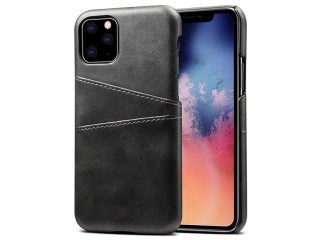CardCaddy Apple iPhone 11 Pro Leder Backcase mit Kartenfächern schwarz