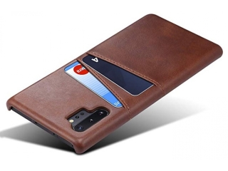CardCaddy Samsung Galaxy Note10+ Leder Backcase mit Kartenfächern braun