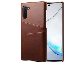 CardCaddy Samsung Galaxy Note10 Leder Backcase mit Kartenfächern braun