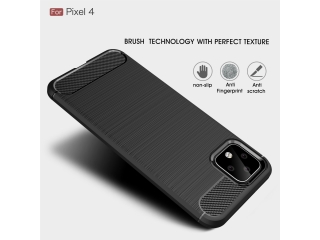 Google Pixel 4 Carbon Gummi Hülle TPU Case schwarz