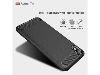 Xiaomi Redmi 7A Carbon Gummi Hülle TPU Case schwarz