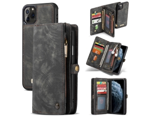 CaseMe iPhone 11 Pro Max Echtleder Karten Hülle Ledertasche schwarz