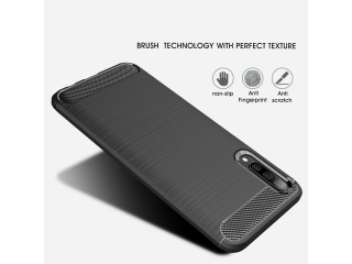 Samsung Galaxy A30s Carbon Gummi Hülle TPU Case schwarz