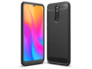 Xiaomi Redmi 8 Carbon Gummi Hülle TPU Case schwarz