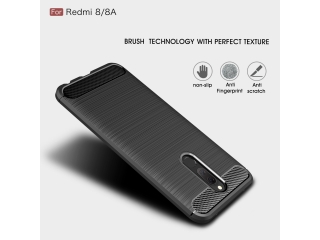 Xiaomi Redmi 8 Carbon Gummi Hülle TPU Case schwarz