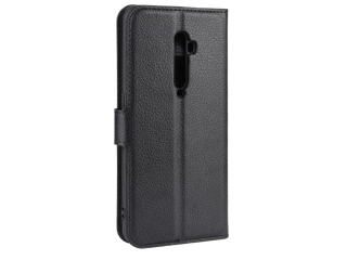 Oppo Reno2 Lederhülle Portemonnaie Karten Etui schwarz
