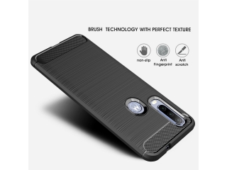 Motorola One Action Carbon Gummi Hülle TPU Case schwarz