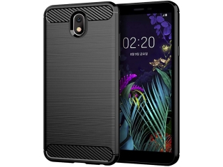 LG K30 Carbon Gummi Hülle TPU Case schwarz