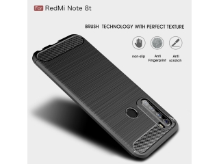 Xiaomi Redmi Note 8T Carbon Gummi Hülle TPU Case schwarz