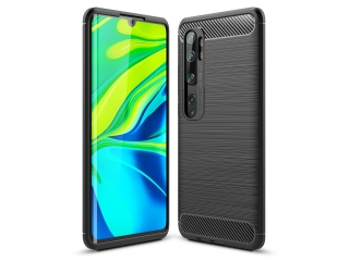 Xiaomi Mi Note 10 Carbon Gummi Hülle TPU Case schwarz