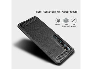Xiaomi Mi Note 10 Carbon Gummi Hülle TPU Case schwarz