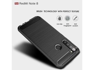 Xiaomi Redmi Note 8 Carbon Gummi Hülle TPU Case schwarz