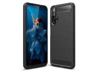 Huawei Nova 5T Carbon Gummi Hülle TPU Case schwarz