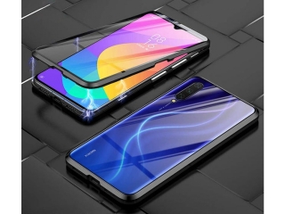 Xiaomi Mi 9 Lite Alu Magnetic Glass Case Panzerglas Vorne & Hinten schwarz