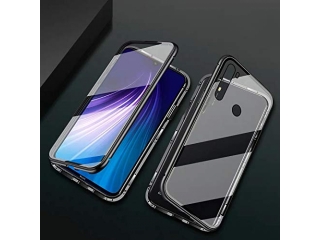 Xiaomi Redmi Note 8 Alu Magnetic Glass Case Panzerglas Vorne & Hinten schwarz