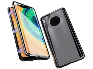 Huawei Mate 30 Alu Magnetic Glass Case Panzerglas Vorne & Hinten schwarz