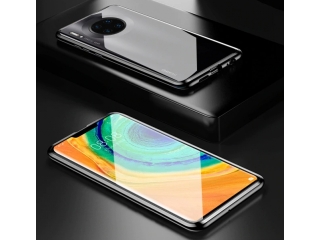 Huawei Mate 30 Alu Magnetic Glass Case Panzerglas Vorne & Hinten schwarz