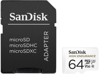 Sandisk microSDXC High Endurance Monitoring 64GB mit SD Adapter