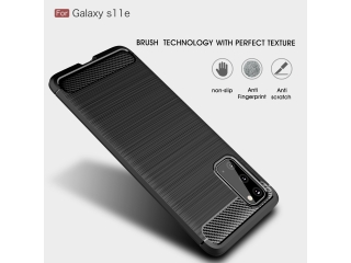 Samsung Galaxy S20 Carbon Gummi Hülle TPU Case schwarz
