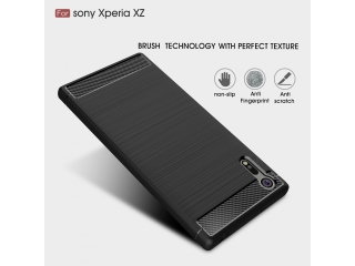 Sony Xperia XZs Carbon Gummi Hülle TPU Case schwarz