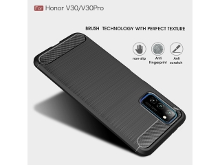Honor V30 / V30 Pro Carbon Gummi Hülle TPU Case schwarz
