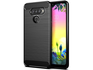 LG K50S Carbon Gummi Hülle TPU Case schwarz